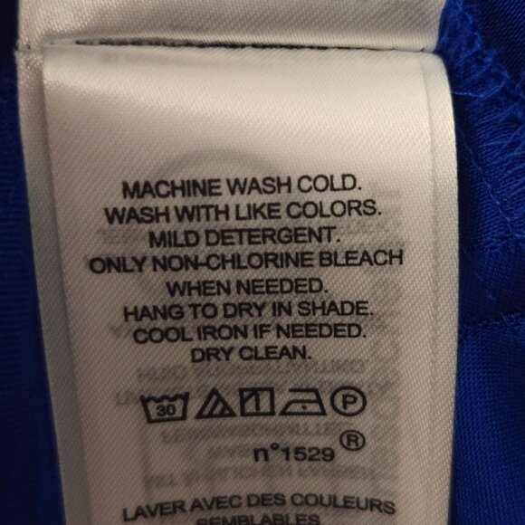 Ralph Lauren Satin Belting-Motif Jacquard Tie-Neck Shirt L Sapphire Star NWT - Picture 9 of 9